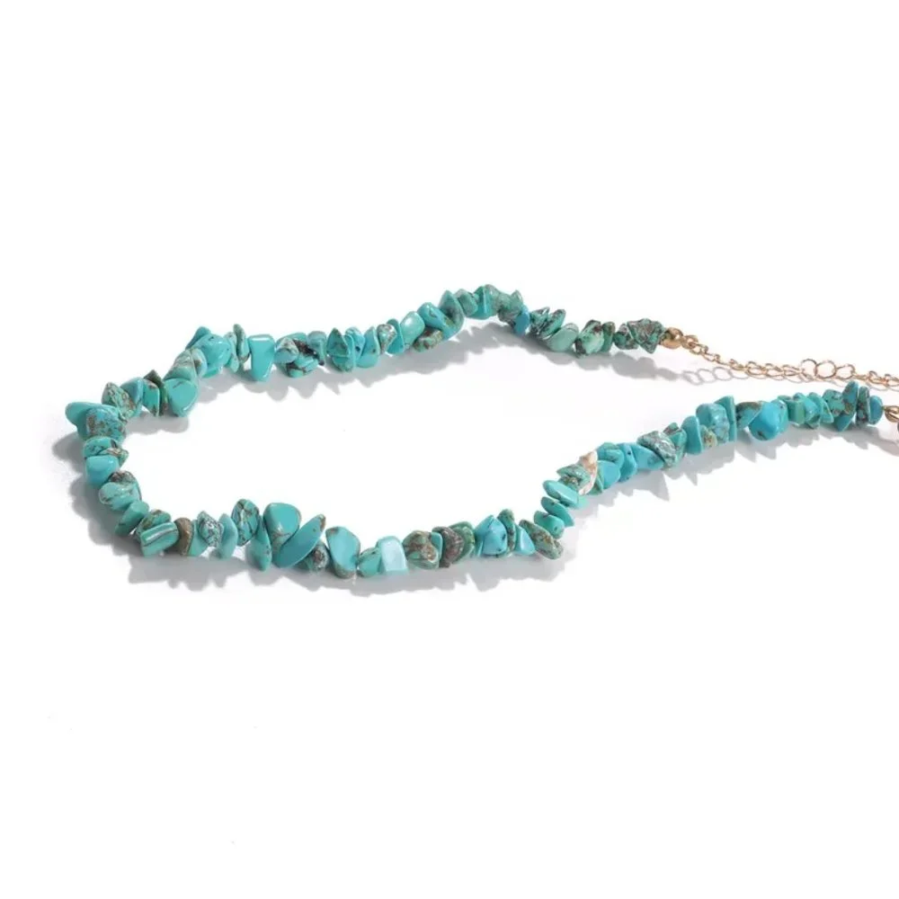 Western Southwestern Turquoise Beaded Boho Choker Necklace NEW - Picture 3 of 7